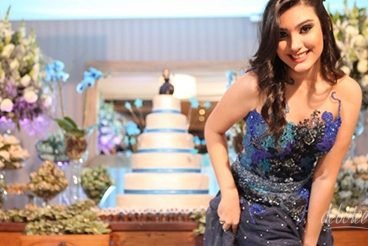 festa azul e marrom da paloma