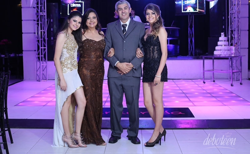 Festa azul, Rosa e Preto Debutante Amanda Teixeira