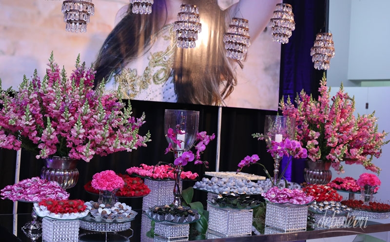 Festa azul, Rosa e Preto Debutante Amanda Teixeira