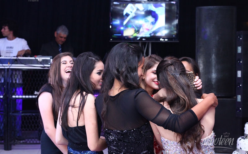 Festa azul, Rosa e Preto Debutante Amanda Teixeira